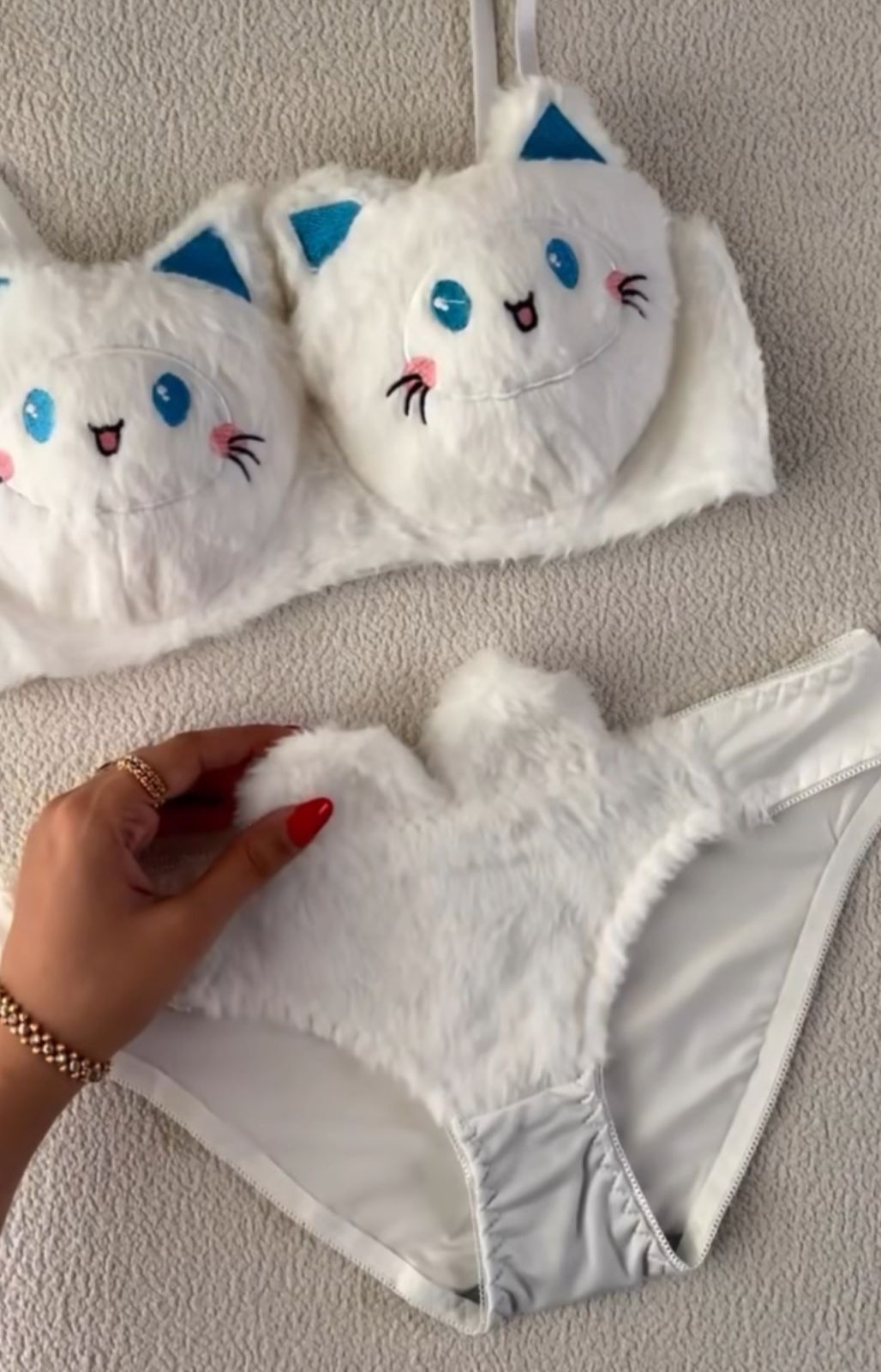 Cat face bra set
